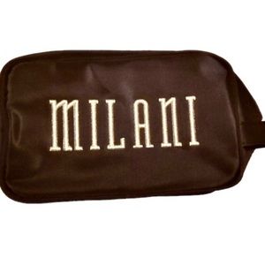 Milani NWT Cosmetics Makeup Travel Storage Bag black gold animal print